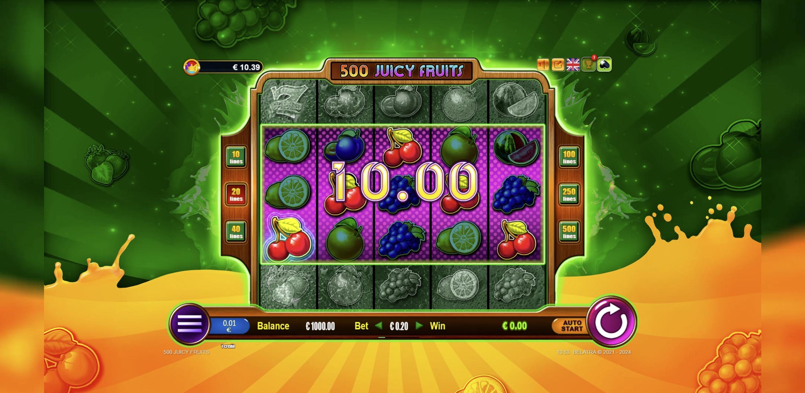 500 Juicy Fruits | Promotion pack | Online slot
