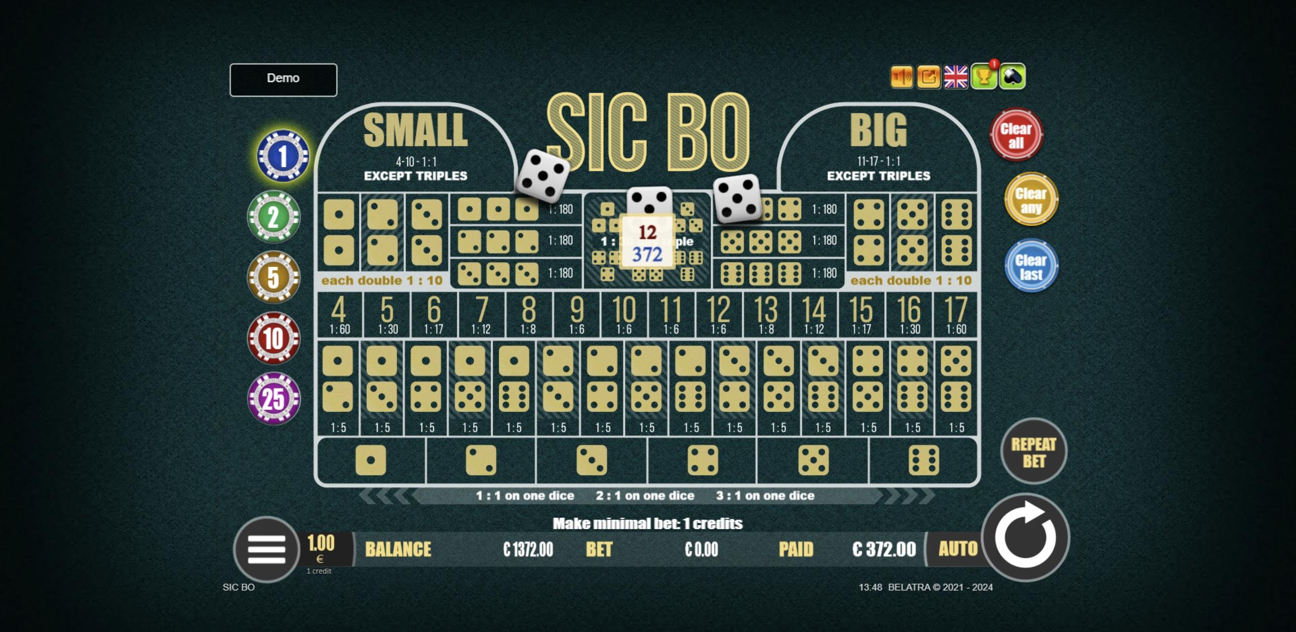 Sic Bo | Promotion pack | Online slot