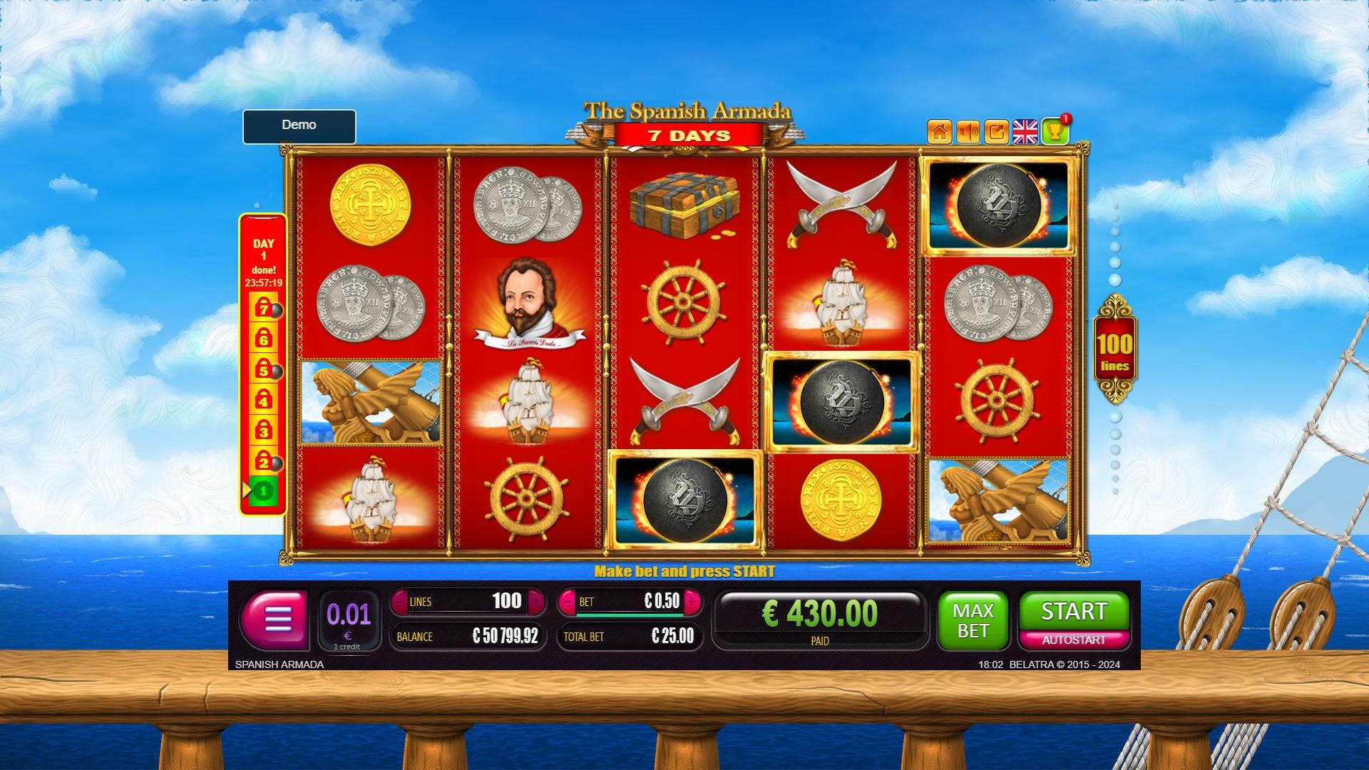 7 days The Spanish Armada | Promotion pack | Online slot