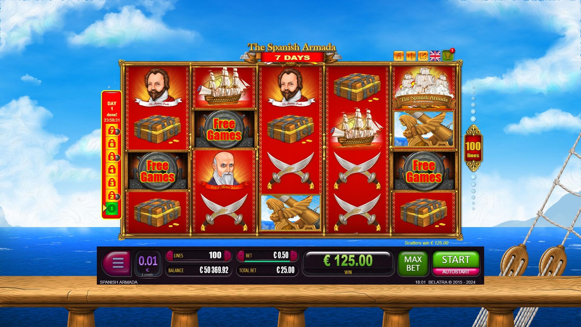 7 days The Spanish Armada | Promotion pack | Online slot